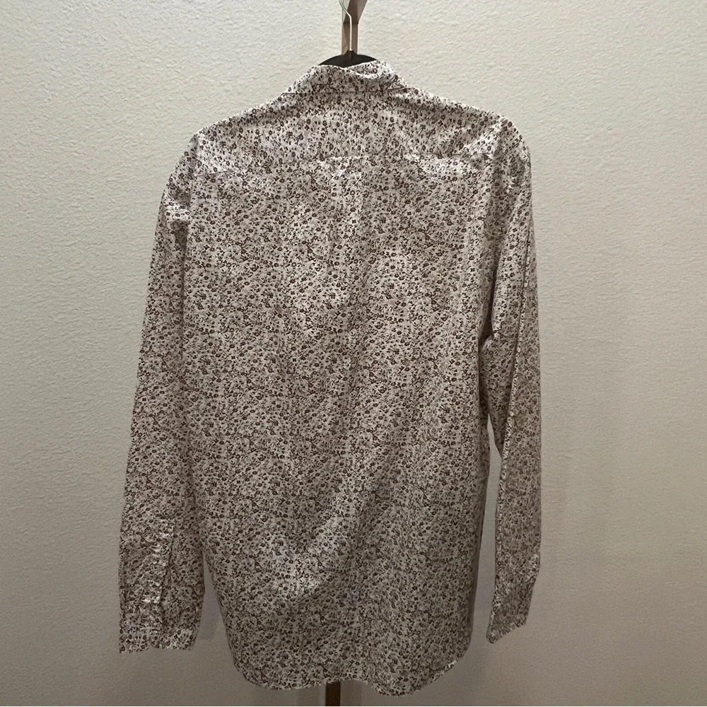J. Crew Classic Secret Wash stretch cotton poplin shirt Large Floral Button Down